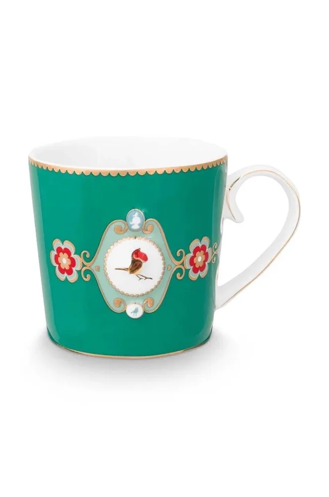 Кружка Pip Studio Love Birds Medallion, фарфор, 150 мл, зелёный
