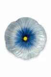 Тарелка десертная Byon Poppy, каменная керамика, овальная, 3 20,5 см, синяя — фото 1