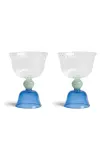 Набор бокалов &K Amsterdam, tulip blue, 2 шт, 200 мл, стекло, многоцветный — фото 1