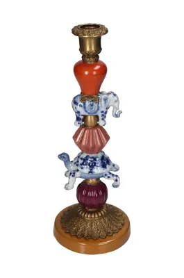 Подсвечник Inne home & lifestyle, керамика, 28 см, разноцветный