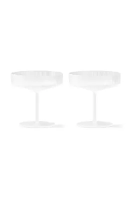Набор бокалов Ferm Living, Ripple Champagne Saucers, 2 шт, 150 мл, стекло, белый