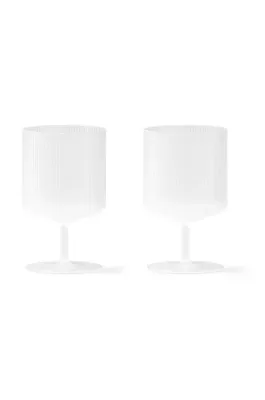 Набор бокалов Ferm Living, Ripple Wine Glasses, 2 шт, 270 мл, стекло, белый
