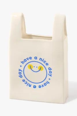 Ваза Fluid Market Plastic Bag, керамика, 25 см, разноцветный