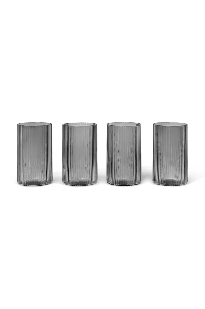 Набор стаканов Ferm Living, Ripple Verrines, 4 шт, 140 мл, стекло, серый