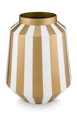 Ваза Pip Studio Stripes White-Gold, металл, 29 см