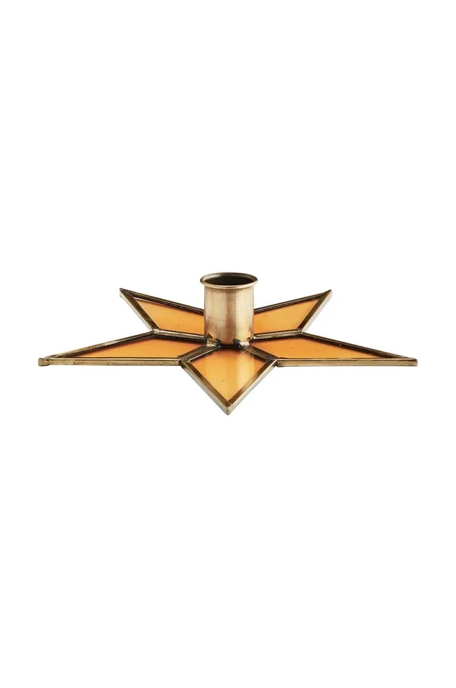Подсвечник Madam Stoltz Amber, стекло, жёлтый
