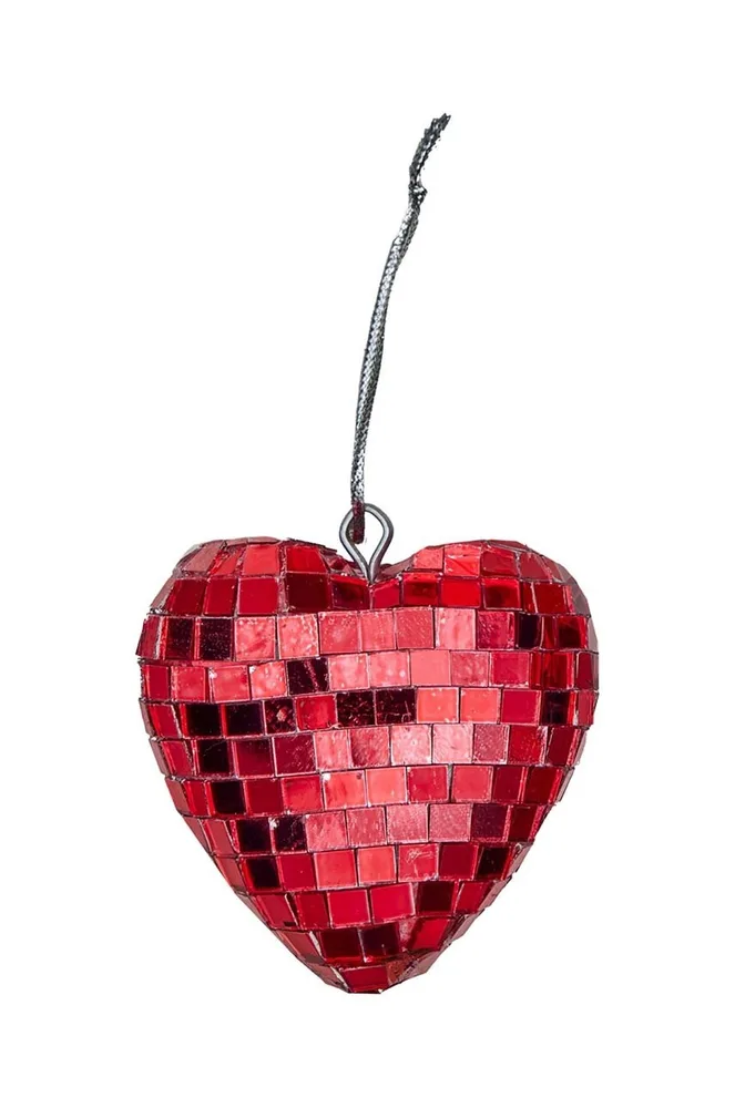 Новогоднее украшение Rice Small Heart Disco Ball, 3 см