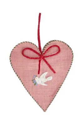 Новогоднее украшение Rice Large Heart Raffia Christmas, 30 см
