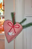 Новогоднее украшение Rice Large Heart Raffia Christmas, 30 см — фото 2