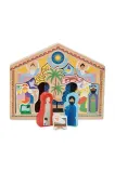 Новогоднее украшение &K Amsterdam ukladanka drewniana - szopka The Crib, дерево, 3 см — фото 1