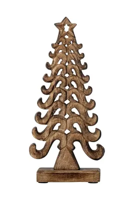 Новогоднее украшение Bloomingville choinka Kasandra Deco Tree, 5 см, бежевый