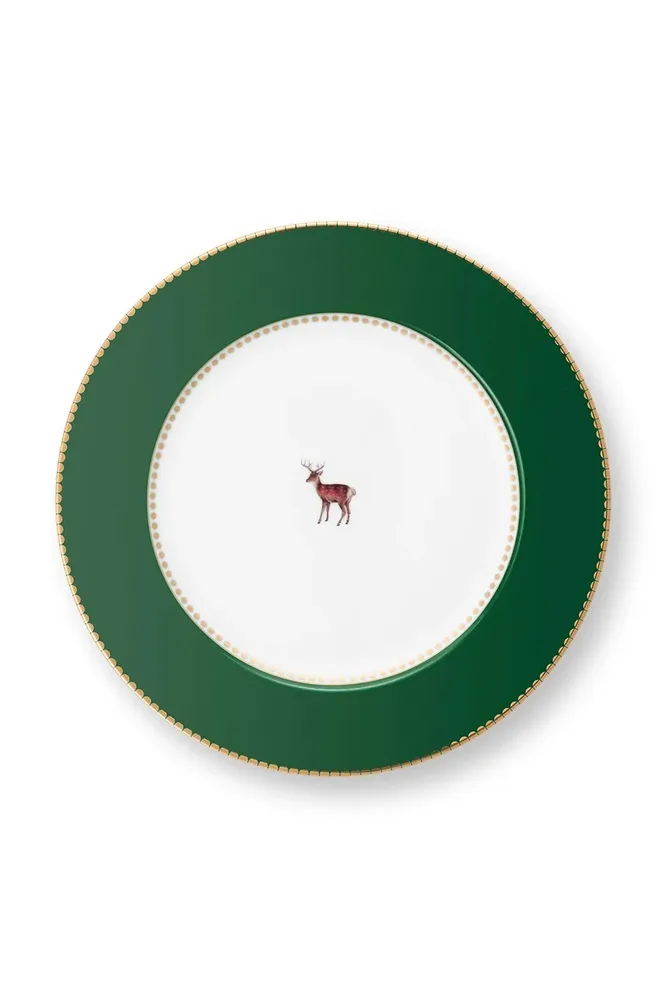Набор десертных тарелок Pip Studio Birds Dark Green, 6 шт, фарфор, 21,5 см, разноцветная