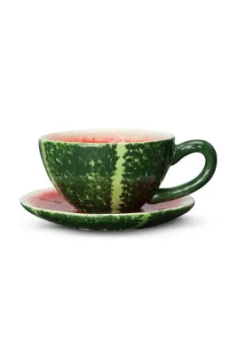 Чашка с блюдцем Byon Watermelon, керамика, 250 мл, разноцветный