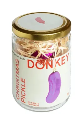 Ёлочное украшение Donkey Christmas Pickle, 11 см, розовый