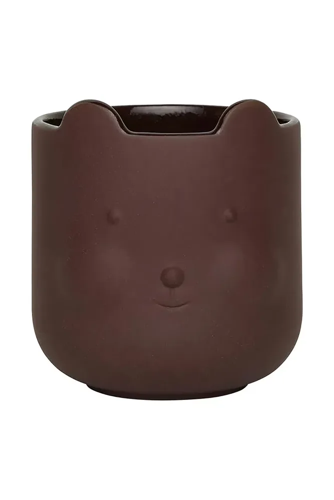 Кашпо OYOY Bear, керамика, 9 9,5 см, коричневый