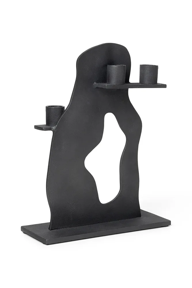 Подсвечник Ferm Living Erode, алюминий, 27,4 см, чёрный