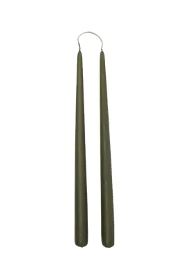Декоративная свеча Oyoy zestaw wiec Fukai Candles L 2-pack, воск, зелёный
