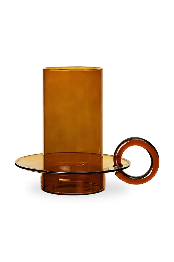 Подсвечник Ferm Living Luce, стекло, 17 см, жёлтый