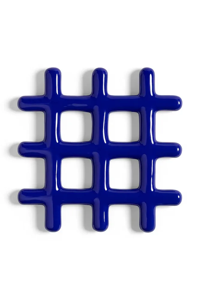 Подставка под горячее &K Amsterdam grid blue, керамика, 19 19 см, синий
