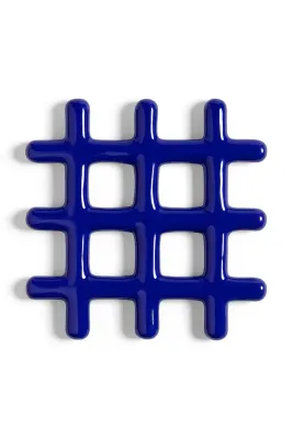 Подставка под горячее &K Amsterdam grid blue, керамика, 19 19 см, синий