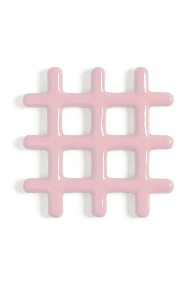 Подставка под горячее &K Amsterdam grid pink, керамика, 19 19 см, розовый