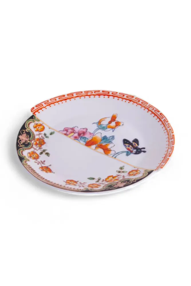 Тарелка десертная Seletti Hybrid Zemrude, фарфор, 15 см, разноцветная