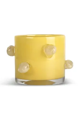 Подсвечник Byon Arlo, стекло, 10 см, жёлтый