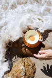 Чашка с блюдцем Byon Peach, каменная керамика, 300 мл, оранжевый — фото 5