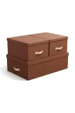 Набор коробок для хранения Bigso Box of Sweden 3-pack, коричневый — фото 1