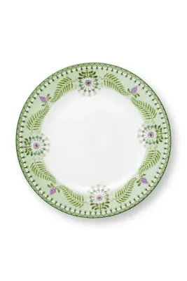 Тарелка десертная Pip Studio Plate Lily&Lotus, фарфор, 23 см, зелёная
