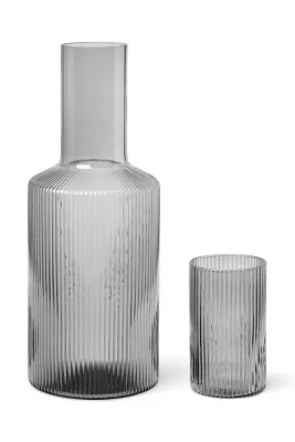 Стакан Ferm Living, Ripple Lid, 200 мл, стекло, серый