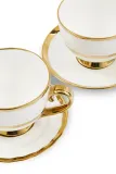 Набор чашек с блюдцами Pols Potten Golden Finds, фарфор, 500 мл, белый — фото 4