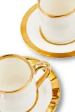 Набор чашек с блюдцами Pols Potten Golden Finds, фарфор, 110 мл, белый — фото 3