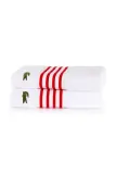 Полотенце банное Lacoste LCOURTLI Rouge, хлопок, 90 120 см, белый — фото 2