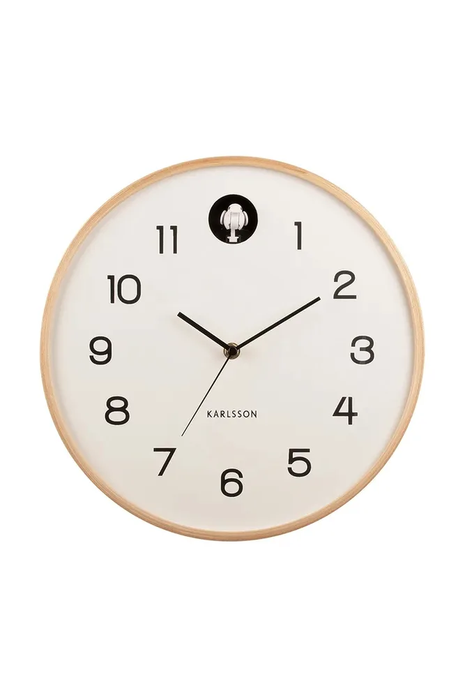 Настенные часы Karlsson Natural Cuckoo kolor, 31,5 см, белый
