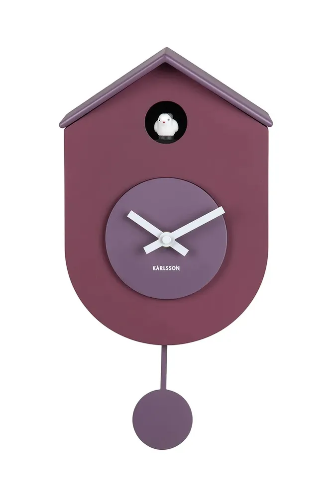 Настенные часы Karlsson wahadlowy Grato Cuckoo, 33 см, фиолетовый