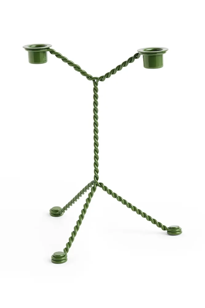 Подсвечник Hay Wire, сталь, 25 см, зелёный