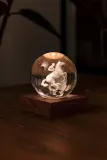 Настольная лампа Gingko Design bezprzewodowa Amber Crystal Light 9,5 x, стекло, LED, выс. 9,5 см, коричневый — фото 3