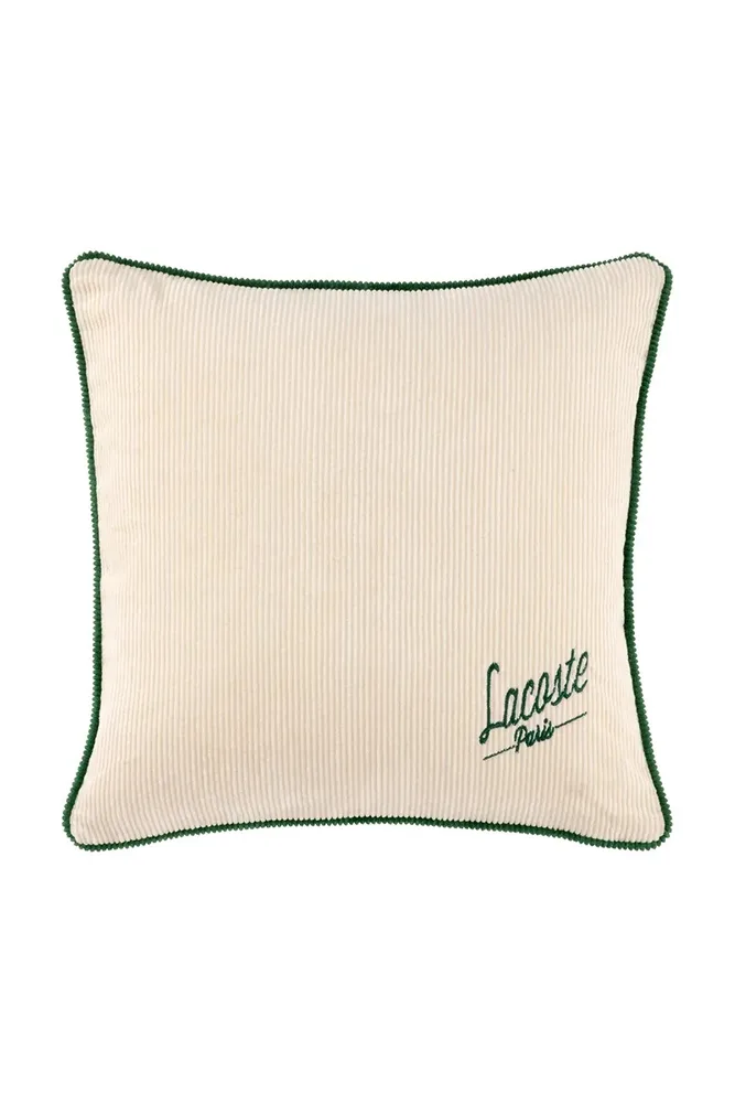 Декоративная наволочка Lacoste L VELVET Ivoire, хлопок, 45 45 см, бежевый
