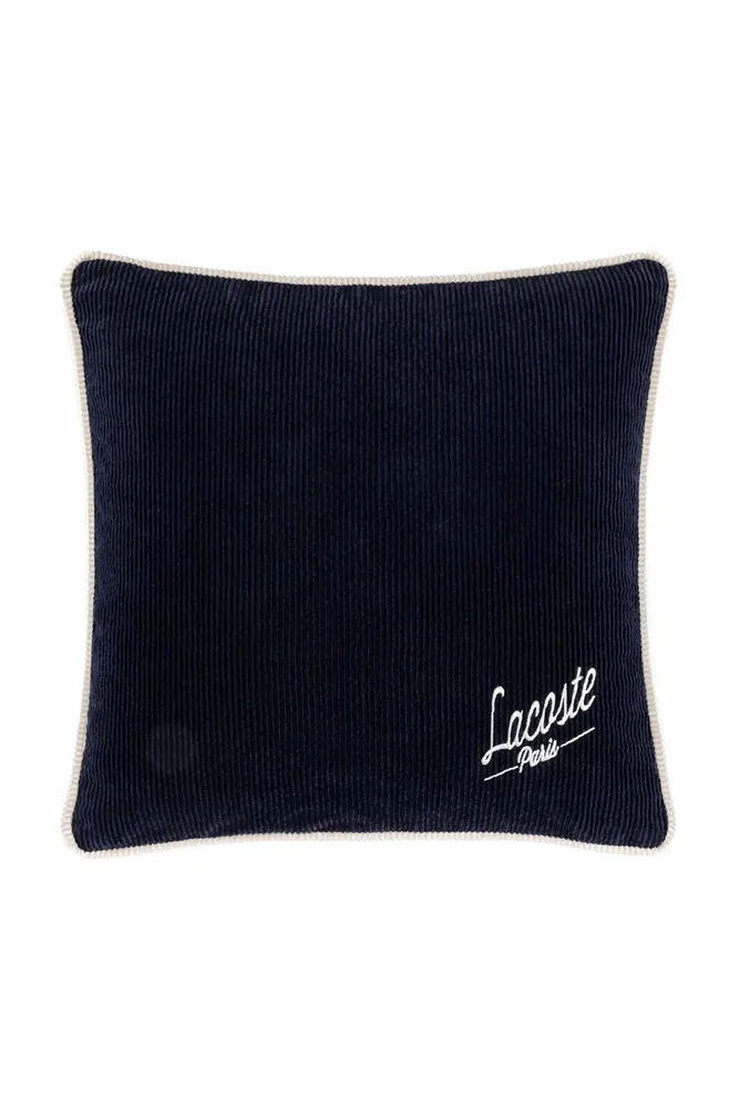 Декоративная наволочка Lacoste L VELVET Marine, хлопок, 45 45 см, тёмно-синий