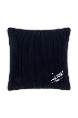 Декоративная наволочка Lacoste L VELVET Marine, хлопок, 45 45 см, тёмно-синий
