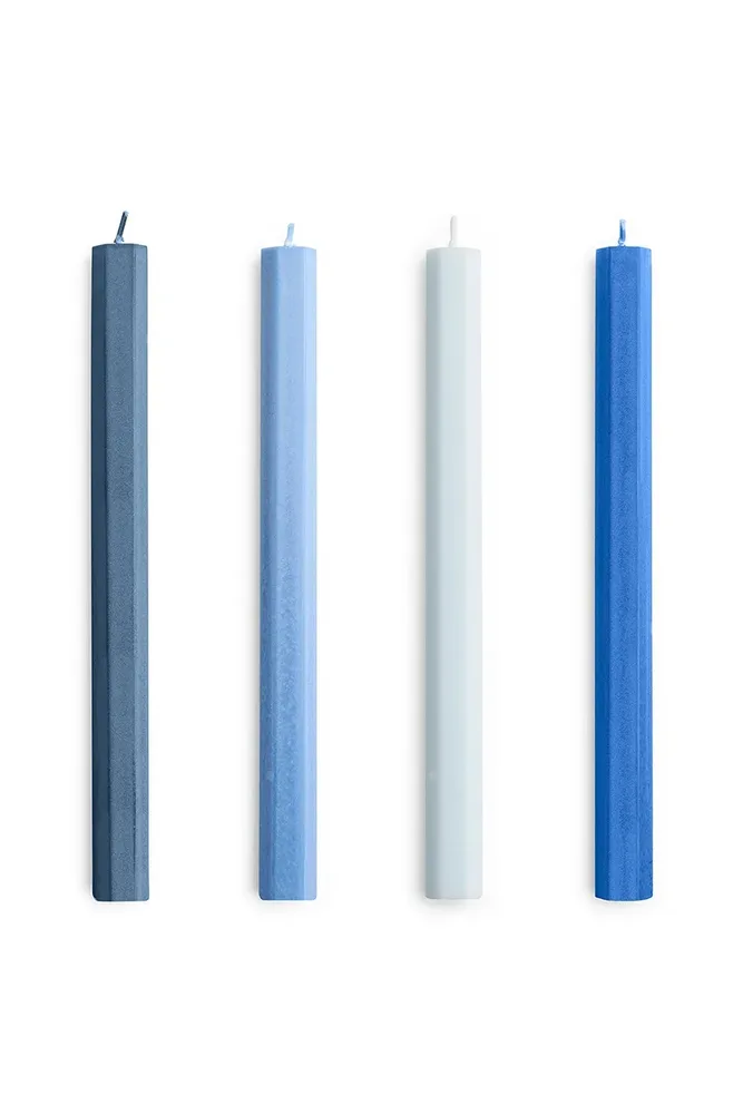 Декоративная свеча HAY zestaw wiec Hexagon Candle 2,2 x, соевый воск, синий