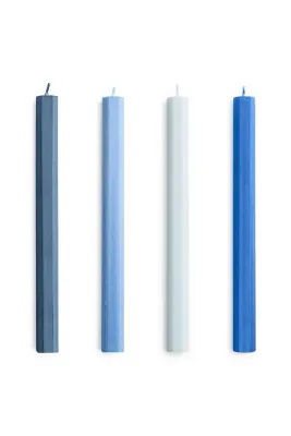 Декоративная свеча HAY zestaw wiec Hexagon Candle 2,2 x, соевый воск, синий