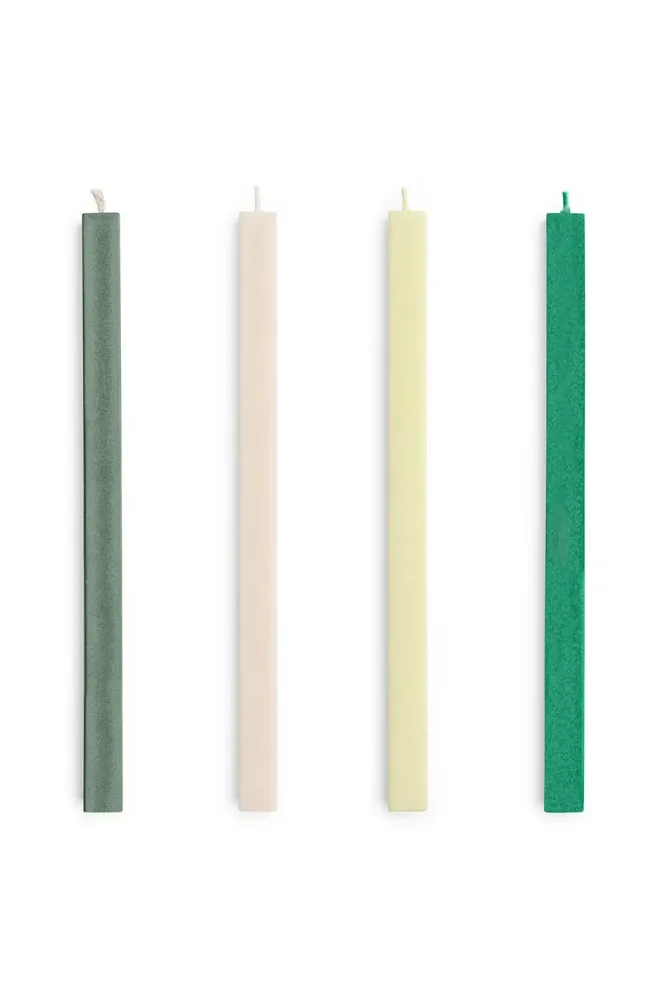 Декоративная свеча HAY zestaw wiec Square Candle 2,2 x, соевый воск, зелёный