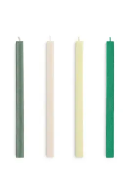 Декоративная свеча HAY zestaw wiec Square Candle 2,2 x, соевый воск, зелёный