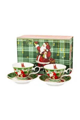 Новогоднее украшение Inne home & lifestyle filizanek ze spodkami dla 2 os, 15 см, разноцветный