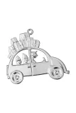 Новогоднее украшение Rosendahl Christmas Car, 6,5 см, серый — фото 2