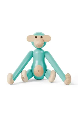 Фигурка декоративная Kay Bojesen Monkey Mini, дерево, 10 см, бирюзовый
