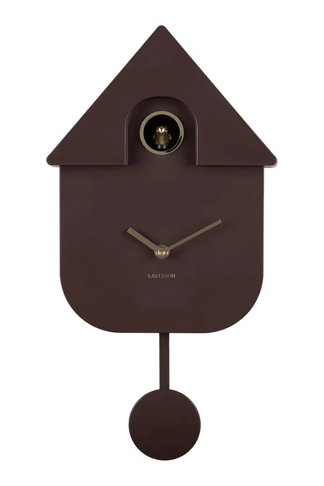 Настенные часы Karlsson z kukulka Modern Cuckoo, 41 см, коричневый
