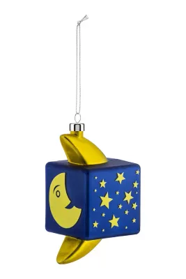 Ёлочное украшение Alessi Mooncube, стекло, 5,5 см, разноцветный
